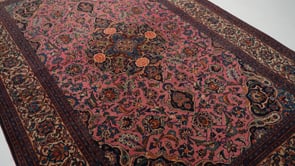 Persian Rug Kashan Handmade Area Traditional 4'4"x6'8" (4x7) Pink Toranj Mehrab Floral Design #35883