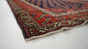 Persian Rug Malayer Handmade Runner Tribal Vintage 3'8"x15'8" (4x16) Blue Red Paisley/Boteh Design #27877