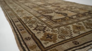 Persian Rug Malayer Handmade Runner Antique Neutral 3'11"x12'10" (4x13) Whites/Beige Brown Geometric Panel Design #31694