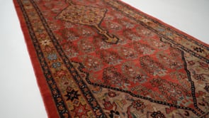 Persian Rug Lilihan Handmade Runner Traditional 3'4"x9'3" (3x9) Red Floral Design #34843