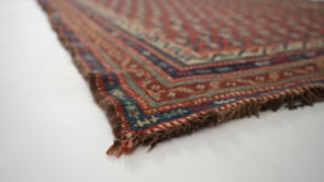 Persian Rug Kurdistan Handmade Runner Antique Tribal 3'7"x14'5" (4x14) Red Paisley/Boteh Design #33089