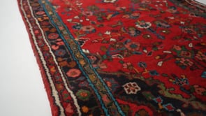 Persian Rug Hamadan Handmade Runner Tribal 3'8"x10'0" (4x10) Red Floral Design #14526