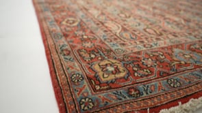 Persian Rug Qum Handmade Runner Traditional 3'5"x13'6" (3x14) Red Blue Paisley/Boteh Design #33926