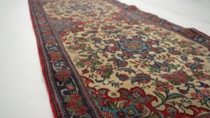 Persian Rug Bijar Handmade Runner Traditional 2'11"x13'6" (3x14) Red Whites/Beige Blue Floral Design #35093
