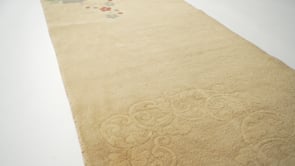 Oriental Rug Chinese Handmade Area Traditional 3'0"x7'8" (3x8) Whites/Beige Open Floral Design #10235