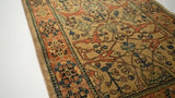 Persian Rug Bijar Handmade Runner Traditional 3'3"x10'8" (3x11) Whites/Beige Orange Geometric Design #30634