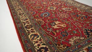 Persian Rug Tabriz Handmade Runner Traditional 4'1"x11'2" (4x11) Red Floral Design #25392