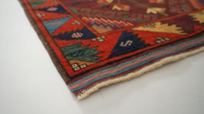 Oriental Rug Pakistani Handmade Runner Transitional Tribal 2'11"x10'0" (3x10) Red Brown Multi-color Geometric Baloch Design #34561