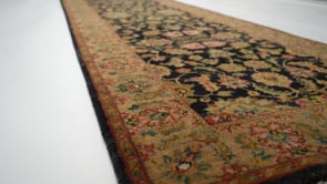 Oriental Rug Indian Handmade Runner Transitional 3'1"x9'9" (3x10) Black Jaipur Design #33559