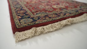 Oriental Rug Indian Handmade Runner Traditional 2'6"x12'2" (3x12) Red Blue Floral Design #35576