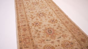 Oriental Rug Pakistani Handmade Runner Transitional 2'8"x9'8" (3x10) Whites/Beige Floral Oushak Design #35305