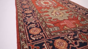 Oriental Rug Pakistani Handmade Runner Transitional Tribal 2'8"x10'4" (3x10) Red Blue Geometric Serapi Design #35358