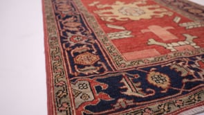 Oriental Rug Pakistani Handmade Runner Transitional Tribal 3'2"x14'0" (3x14) Red Geometric Serapi Design #35369
