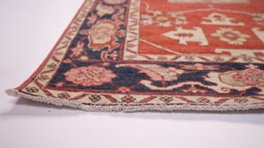 Oriental Rug Pakistani Handmade Runner Transitional Tribal 3'3"x14'1" (3x14) Red Geometric Serapi Design #35378