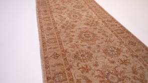 Oriental Rug Pakistani Handmade Runner Transitional Neutral 2'8"x9'6" (3x10) Whites/Beige Floral Oushak Design #35416