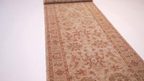 Oriental Rug Pakistani Handmade Runner Transitional Neutral 2'9"x9'6" (3x10) Whites/Beige Floral Oushak Design #35418