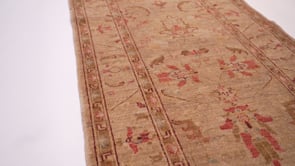 Oriental Rug Pakistani Handmade Runner Transitional Neutral 2'9"x8'2" (3x8) Whites/Beige Floral Oushak Design #35430