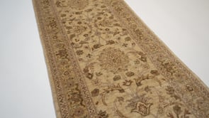 Oriental Rug Pakistani Handmade Runner Transitional Neutral 2'5"x12'1" (2x12) Whites/Beige Floral Oushak Design #22953
