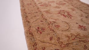 Oriental Rug Pakistani Handmade Runner Transitional Neutral 2'9"x9'9" (3x10) Whites/Beige Floral Oushak Design #35447