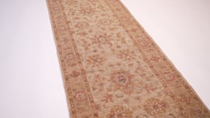 Oriental Rug Pakistani Handmade Runner Transitional Neutral 2'5"x10'5" (2x10) Whites/Beige Floral Oushak Design #35432