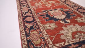 Oriental Rug Pakistani Handmade Runner Transitional Tribal 3'2"x14'0" (3x14) Red Geometric Serapi Design #35376