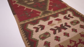 Oriental Rug Indian Handmade Runner Tribal 2'6"x10'0" (3x10) Multi-color Dhurrie Geometric Design #32682