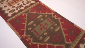 Oriental Rug Indian Handmade Runner Tribal 2'6"x8'0" (3x8) Multi-color Dhurrie Geometric Design #32688