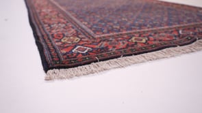 Persian Rug Senneh Handmade Runner Tribal Vintage 3'6"x21'0" (4x21) Blue Red Herati Design #14186
