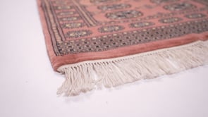 Oriental Rug Pakistani Handmade Runner Tribal 2'6"x9'11" (3x10) Pink Bokhara Elephant Foot Design #16762