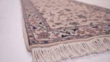Oriental Rug Chinese Handmade Runner Traditional 2'6"x12'0" (3x12) Whites/Beige Blue Floral Design #21695