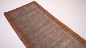 Persian Rug Gabbeh Handmade Area Tribal Neutral 2'8"x5'8" (3x6) Brown Gray Open Design #28017