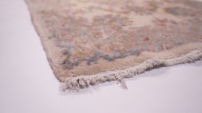 Persian Rug Kerman Handmade Runner Traditional 2'6"x18'6" (3x19) Whites/Beige Floral Design #32271