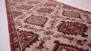 Persian Rug Malayer Handmade Runner Tribal 2'7"x9'2" (3x9) Whites/Beige Red Geometric Design #35096