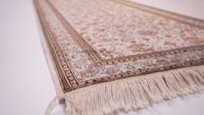 Oriental Rug Kashmiri Handmade Runner Traditional 3'0"x9'9" (3x10) Whites/Beige Floral Design #35139