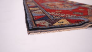 Oriental Rug Pakistani Handmade Runner Transitional Tribal 2'8"x9'11" (3x10) Red Blue Geometric Baloch Design #35331
