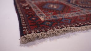 Persian Rug Yalameh Handmade Runner Tribal 2'8"x13'0" (3x13) Red Blue Geometric Panel Design #35916