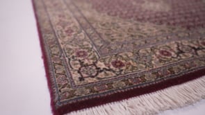 Oriental Rug Indian Handmade Runner Traditional 2'8"x13'3" (3x13) Red Whites/Beige Mahi Fish Tabriz Design #36039