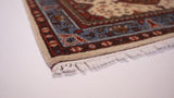 Oriental Rug Indian Handmade Area Traditional 3'0"x5'2" (3x5) Whites/Beige Blue Geometric Design #36006