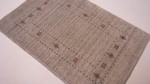 Oriental Rug Indian Handmade Area Transitional Neutral 2'0"x3'0" (2x3) Whites/Beige Open Gabbeh Design #36081