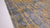 Oriental Rug Indian Handmade Area Modern 4'1"x5'10" (4x6) Yellow/Gold Blue Abstract Splatter Design #36120