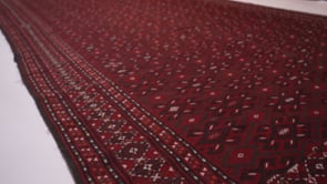 Persian Rug Turkmen Handmade Area Tribal 6'9"x12'5" (7x12) Red Geometric Design #34077