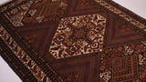 Persian Rug Afshar Handmade Area Tribal 4'0"x5'8" (4x6) Whites/Beige Brown Geometric Design #35769