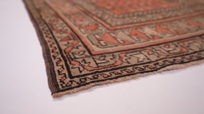 Caucasian Rug Shirvan Handmade Area Tribal Vintage 3'0"x4'11" (3x5) Pink Geometric Design #35862