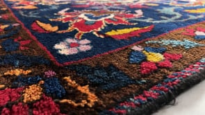 Persian Rug Toodeshk Handmade Area Antique Traditional 7'1"x11'4" (7x11) Blue Floral Design #18125