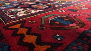 Persian Rug Bakhtiari Handmade Area Tribal 6'9"x11'3" (7x11) Red Multi-color Floral Design #18559