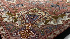 Persian Rug Tabriz Handmade Area Traditional 6'6"x10'0" (7x10) Black Pink Naghsh Floral Design #30522