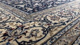 Persian Rug Nain Handmade Area Traditional 6'9"x11'3" (7x11) Blue Whites/Beige Floral Design #32811
