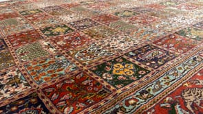 Persian Rug Moud Handmade Area Traditional 6'8"x10'2" (7x10) Red Multi-color Garden Design #33113