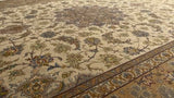 Persian Rug Isfahan Handmade Area Traditional 6'7"x10'0" (7x10) Whites/Beige Pink Floral Design #33924