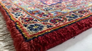 Persian Rug Kashan Handmade Area Traditional 6'7"x9'8" (7x10) Red Blue Toranj Mehrab Design #34519